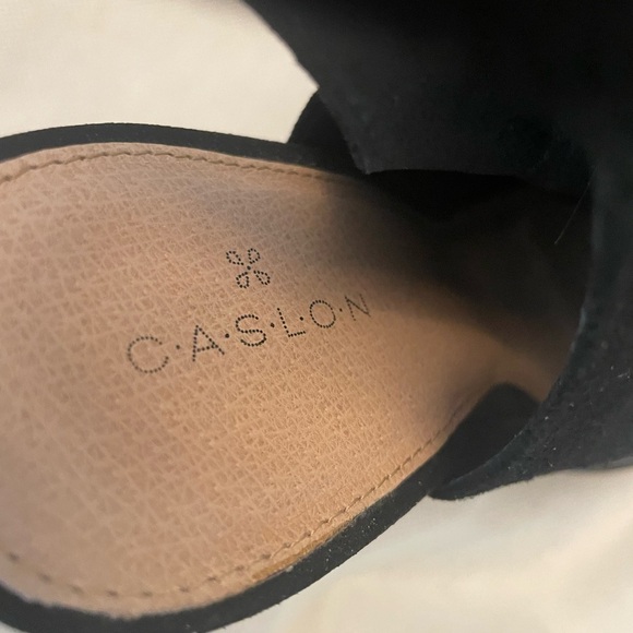 Caslon Nordstrom Open Toe Suede Bootie Black Suede Size 8.5M - Picture 10 of 11